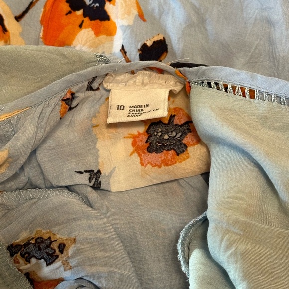 Urban Outfitters Cooperative Light Blue Floral Midi Dress Sundress Size 10 - Picture 9 of 9